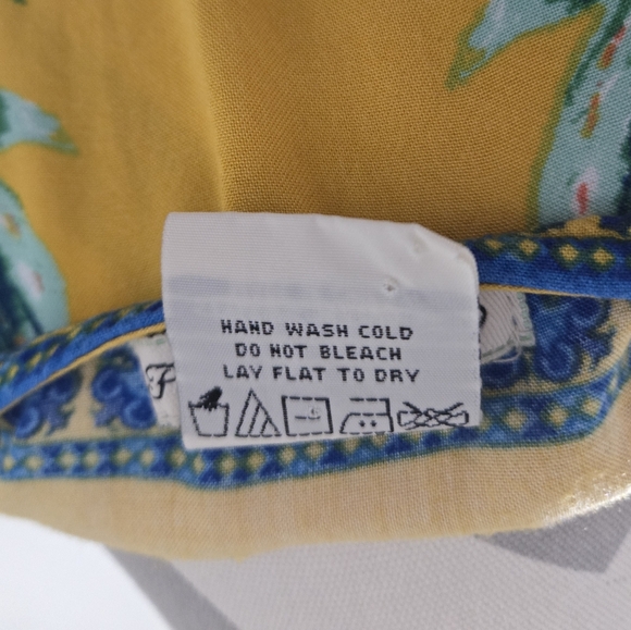 Flying Tomato Yellow Maxi Dress with Blue Peach Floral Print Size Large - Picture 8 of 11